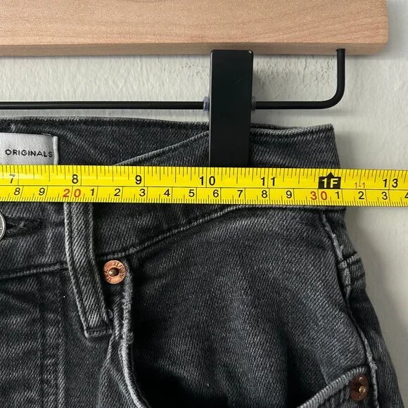 RE/DONE Originals High Rise Crop Skinny Jeans Faded Black Women's Size 25 - Picture 9 of 11
